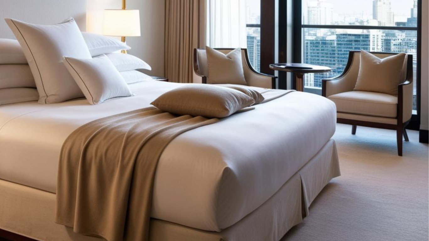 Custom bed runner designed to enhance hotel room ambiance — crafted from premium fabrics for a refined, cohesive, and elegant guest experience.