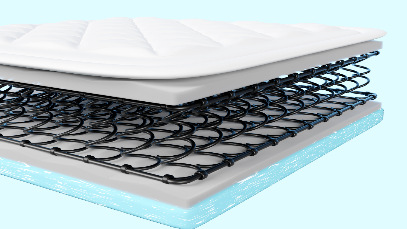 Hotel-grade spring mattress engineered for deep rest — combining traditional support with durability for boutique stays and premium hospitality properties.