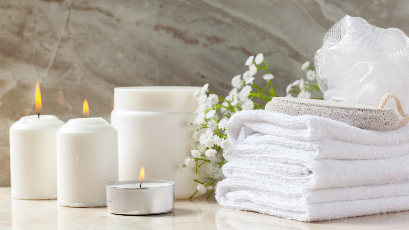 AJM spa towels offering exceptional absorbency and a plush feel, ideal for spa, hotel, and wellness center use.